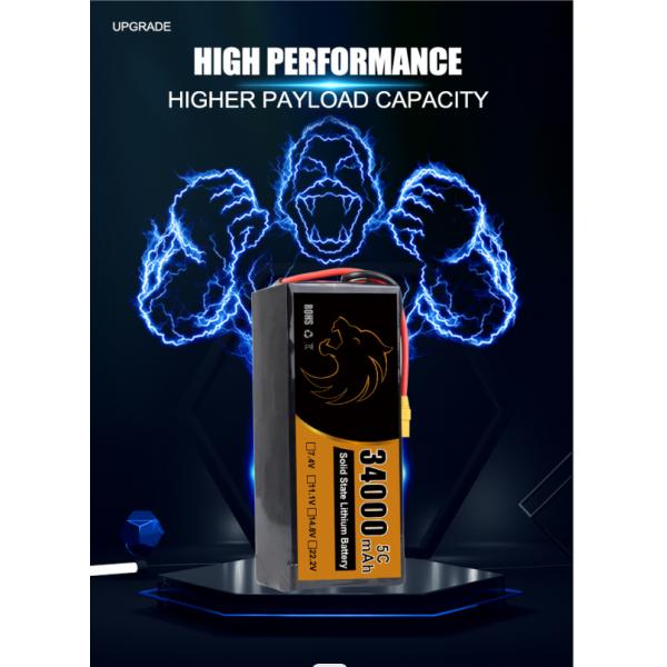 Lithium ion batteries pack 51.1V Solid State Drone Batteries 34000mAh for UVA