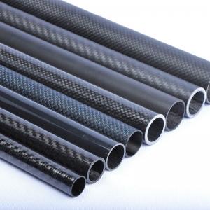 China Woven Finish Roll Wrapped Carbon Tube 30mm OD 28mm ID 1000mm Length on sale