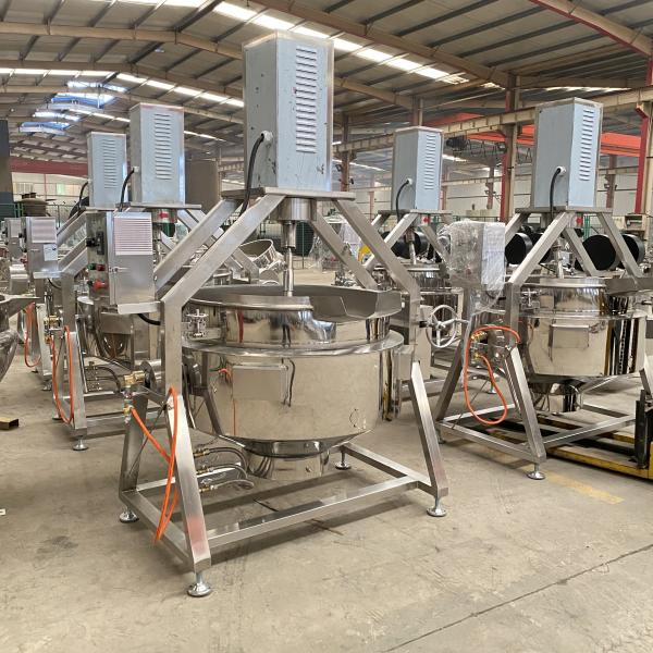 Double Layer Planetary Gas Steam Kettle With Agitator
