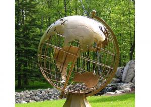 Quality OEM Casting Antique Brass Finish World Globe Statue wholesale