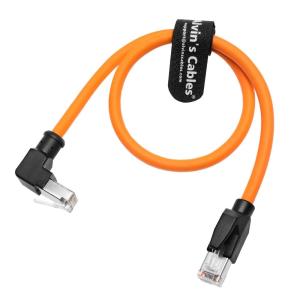 Quality Alvin's Cables Down Angle Cat6 Shielded Industrial Ethernet Cable High Flex Gold Plated 1ft Orange wholesale