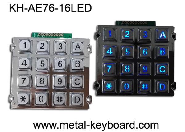Cheap Illuminated Indoor Access Control Metal Keypad with 16 Back - light Keys for sale
