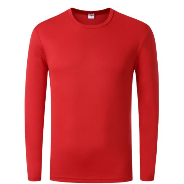Plain Polyester T Shirts Clothing Round Neck Full Sleeve T Shirt 200g