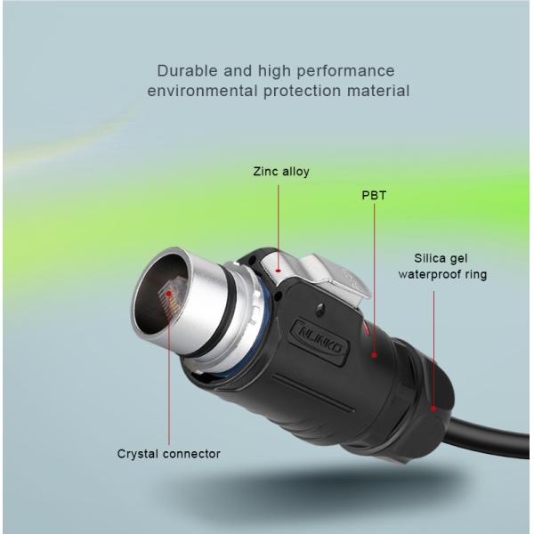 Black Plastic RJ45 Connecter Cat5e Outdoor Waterproof Ethernet Cable PBT Plug Hot sale 8 Core Connector For Signal