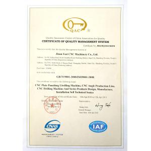 Jinan FAST CNC Machinery Co., Ltd Certifications