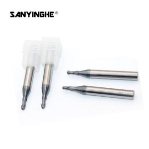China HRC68 Solid Carbide End Mills Ballnose Cutter 2 Flute Round Nose End Mill CNC Milling Cutter For Stainless Steel on sale
