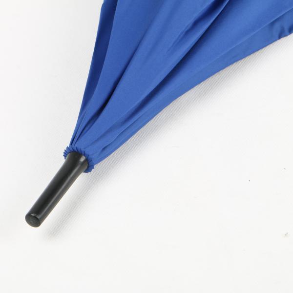 Double Canopy Straight Handle Umbrella Blue Plastic J Handle Custom Logo