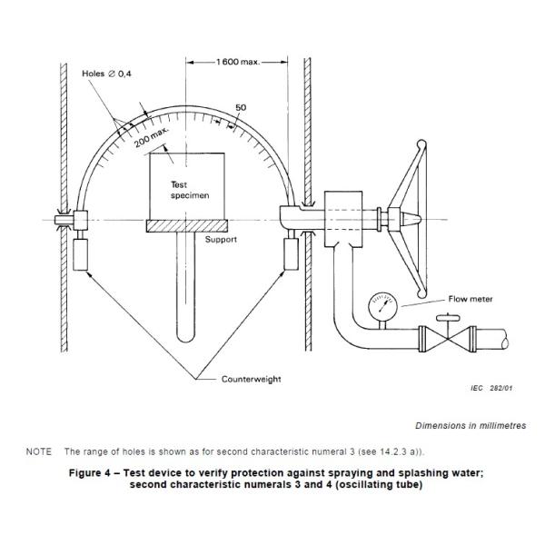 IEC 60529 IP Testing Equipment Oscillating Tube Tester IPX3 / IPX4