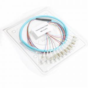 Quality Blue LC UPC 12 Core Ribbon Fiber Pigtails Grey Port 0.9mm Gigabit Ethernet Speeds 1.5m-3m wholesale