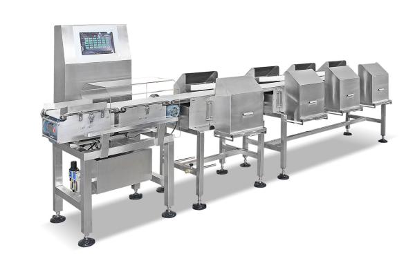 Cheap Horizontal Weight Sorter Machine With Pusher Rejector PLC Control for sale