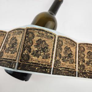Quality Recycled Oak Texture Custom Whiskey Bottle Labels Small Adhesive Labels wholesale