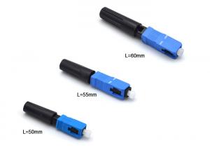 Quality 50mm Pre - Polished Fiber Optic Fast Connector Blue Single Mode Fiber Connectors wholesale