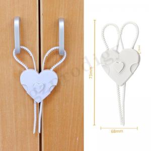 Quality Non Adhesive Door Handle Safety Lock Bendable Childproof White Color wholesale