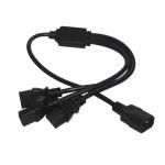 Durable OEM ODM Power C14 C13 3 Way Splitter Extension Cord 0.8m IP11