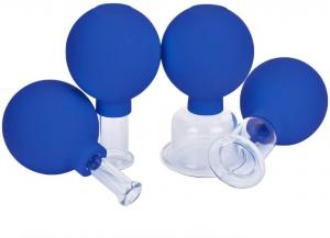 China Blue 15/25/35/55mm Vacuum Cupping Glass Cupping Therapy Set For Face Cupping Facial Household Set Suction Type For Face on sale