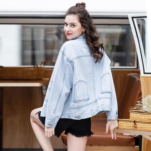 Quality Spring Summer Sequin Nail Bead Loose Denim Jacket For Women wholesale