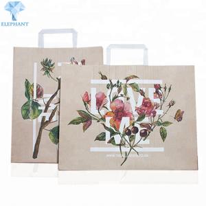 China Matt Varnish Ribbon Handle Gift Bags CCNB Brown Paper Party Bags on sale