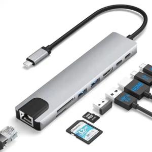 Quality Versatile 8-In-1 USB Type C Hub Multiport Adapter for Multi-Tasking and Data Transfer wholesale