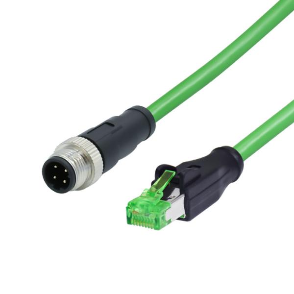 Cheap Cat 5e M12 To Rj45 Ethernet Cable IP67 IP68 Male To Female For Sensor Automation for sale