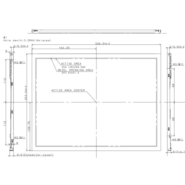 Sharp LQ150X1LW95 15 Inch Industrial TFT Display 1024*768 Dots A-Si 400 Cd/M2 Brightness