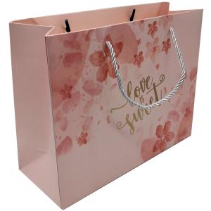 China Pantone Matte Printed Paper Bags Embossing Offset 250gram With Twisted Handles on sale