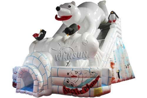 Cheap Polar Bear Themed Large Inflatable Slide CE Standard PVC Material Made for sale