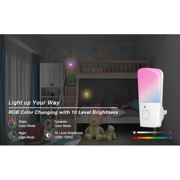 EMC LVD FCC Led Color Changing Night Light / RGB Dimmable Plug In Night Light