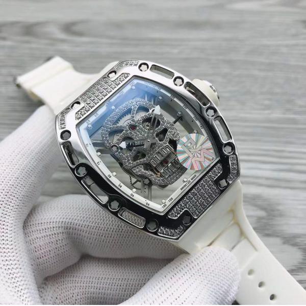 Men'S Fashion Casual Silicone Wrist Watch Sapphire Glass Automatic Mechanical Watch