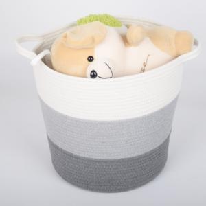 Quality Decorative custom woven cotton rope laundry toys candy storage fabric small round container wholesale spa gift baskets s wholesale