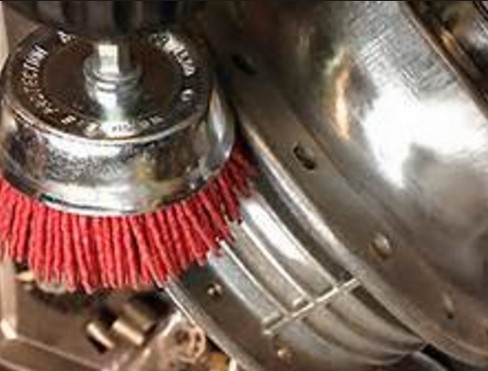 75mm Grey Abrasive Cup Nylon Drill Brush with Shank Grit 240 for Removal Rust Paint