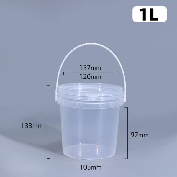 ISO9001SGS Certified 1L Clear Plastic Bucket for Yogurt Packaging Heat Transfer Printed