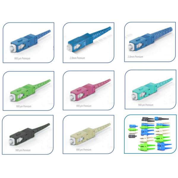 Multimedia Single Mode 0.9mm Fiber Optic Connector SC UPC APC OM3 2.0 3.0 Blue Green
