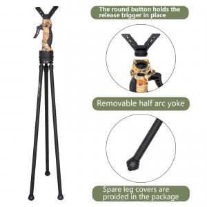 China Rubber Tripod Feet Hunting Shooting Sticks Black Pole With Bubble Level on sale