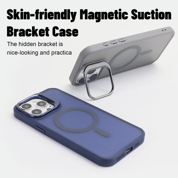 Translucent Backplate Magsafe Phone Case Skin Friedly Camera Stand Cell Phone Cover