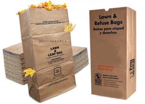 Quality Large Biodegradable Lawn Leaf Paper Bags Paper Trash Compostable Yard Waste Paper Bag wholesale