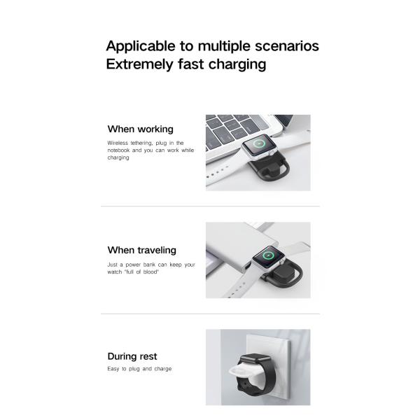 Lightweight White Apple Watch Wireless Magnetic Charger 5V Input Voltage