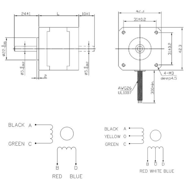 0.9° Nema17 2phase Hybrid Stepper Motor 42mm High Torque 1.58kg.cm - 5.5kg.cm Stepping Motor For 3D Printer