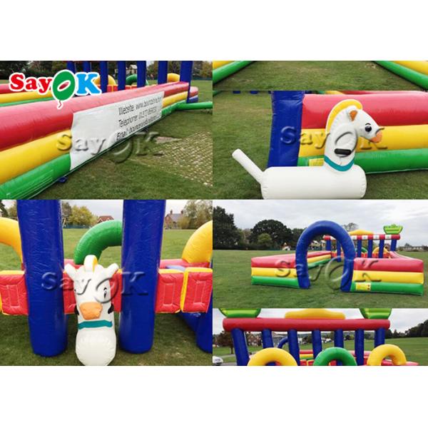 Inflatable Sports Games Pony Hop Derby Horses Race Inflatable Sports Games With 6 Lanes