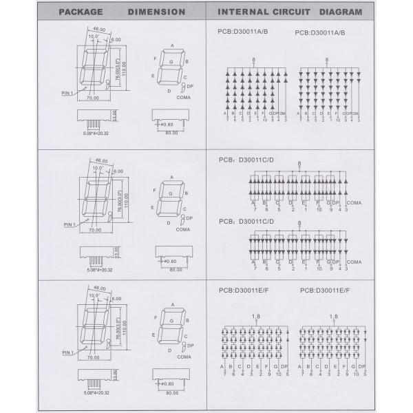 10 Pin 3" Single Digit Red LED 7 Segment Display