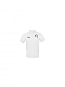 China 100% Polyester Men White Short Sleeve Polo Shirts With Embroidery LOGO on sale