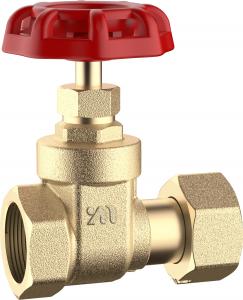Quality 3101 Female x Flex. Female Water Meter Brass Gate Valve Sizes DN15 DN20 DN25 non-rising stem type w/ Cast-Iron Handwheel wholesale