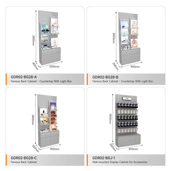 Skincare Shop Rack Iron Containing Gray Facial Mask Cabinet For Compact Shop Cabinet And Customized Shop Display Furniture