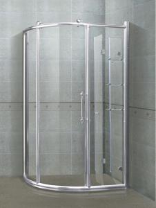China 6/ 8 mm Sector Shower Stalls Bright Silver Aliminum Alloy Frames With Shower Shelf on sale