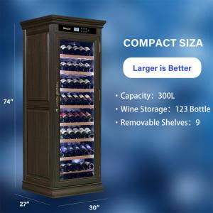 Custom Wine Cooler Cabinet With Touch Control Panel And Locker