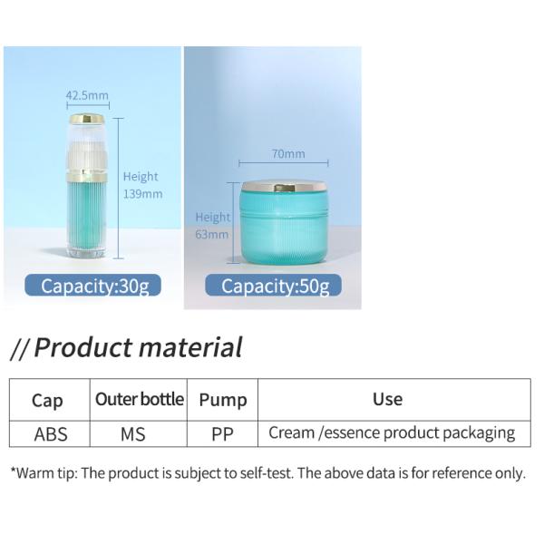 Customized Acrylic Bottles 100g Face Cream Jars Cosmetic With Screen Printing Logo Acceptable