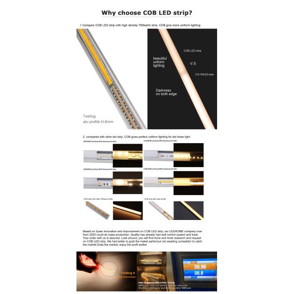 Indoor/Outdoor Decoration Waterproof Profile Light COB LED Strip with Sensor Control