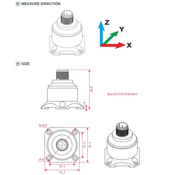 3 Axis 12V MEMS Vibration Detection Sensor