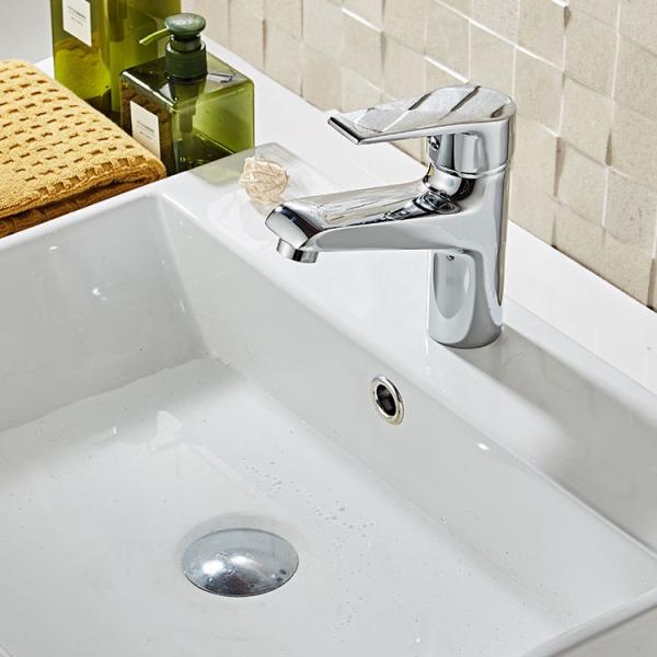 Safe Lead Free Single Lever Basin Mixer Chrome Surface Vertical Installation