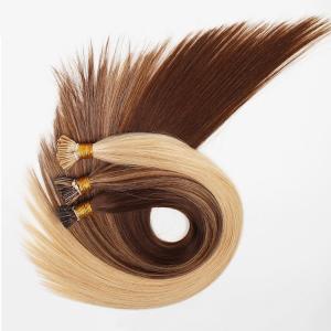 China Virgin Human V Tip Clip In Hair Extensions For Thin Hair , Pure Color on sale