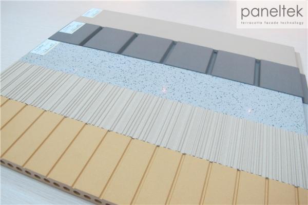 Cheap High Strength Terracotta Panels Ceramic , Lined / Grooved / Flat Exterior Wall Cladding for sale